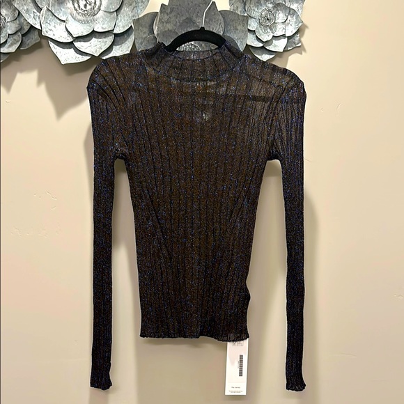 NEW ALLSAINTS ALL SAINTS PATRICE METALLIC SHEER MOCK NECK SWEATER ITALIAN YARN S - Picture 2 of 5